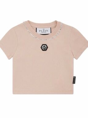 Philipp Plein crystal embellished Shirt Powder pink junior